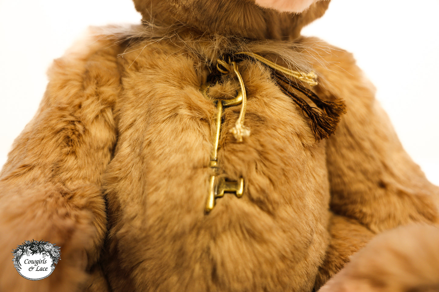 Charlie Bears Loveydovey teddy bear product tag close up
