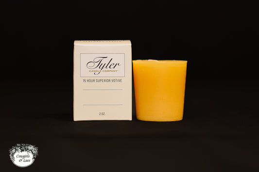 Prestige Candle by Tyler Candle Company β Boxed Votive β Fleur De Lis
