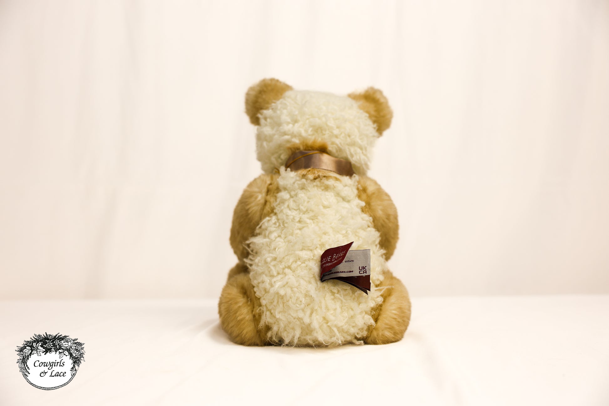Charlie Bears Tessa teddy bear with hat and ribbon